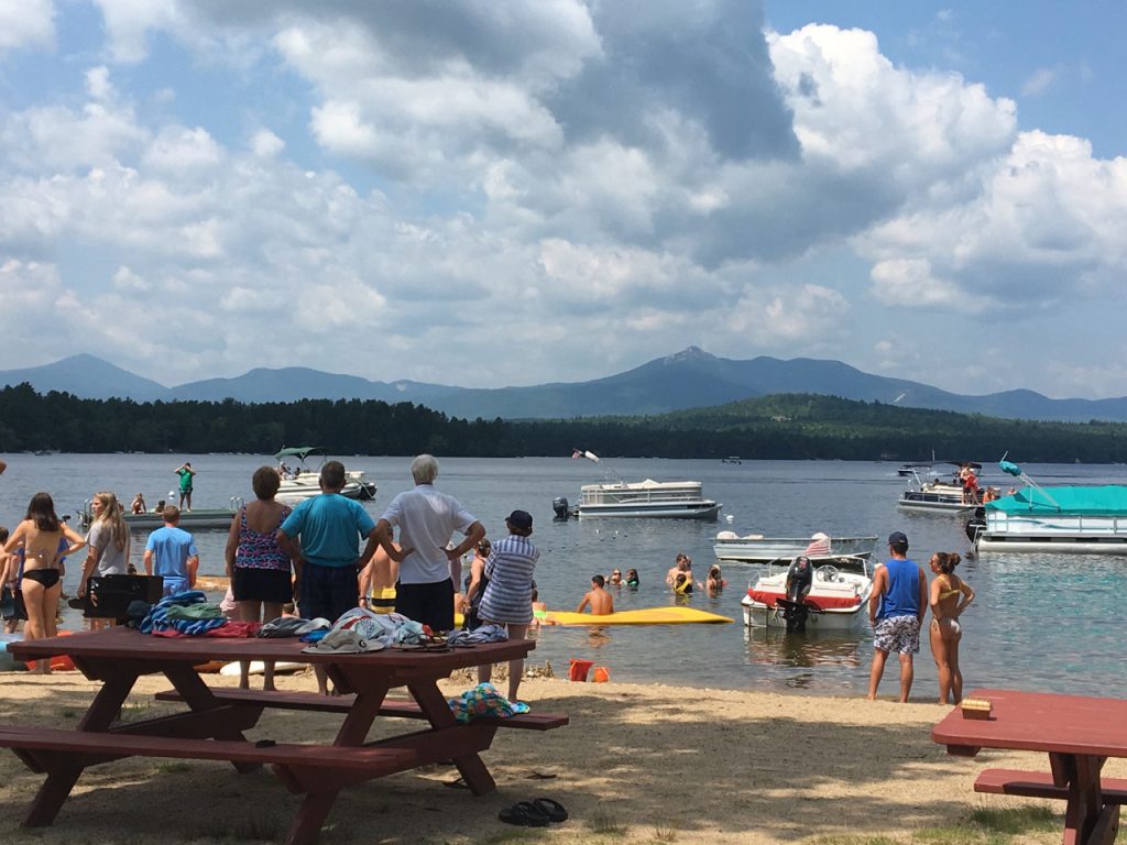 Community members gathered at the lake shore during Old Home Week festivities.