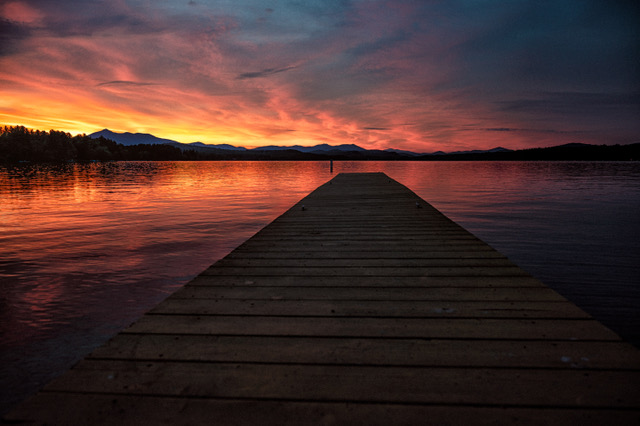 Boat launch sunset